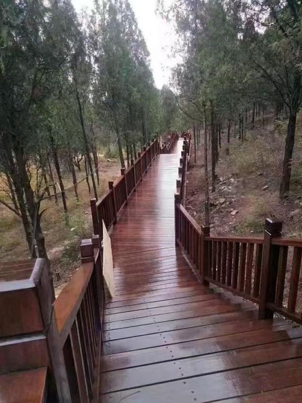 山东济南龙洞风景区的木栈道